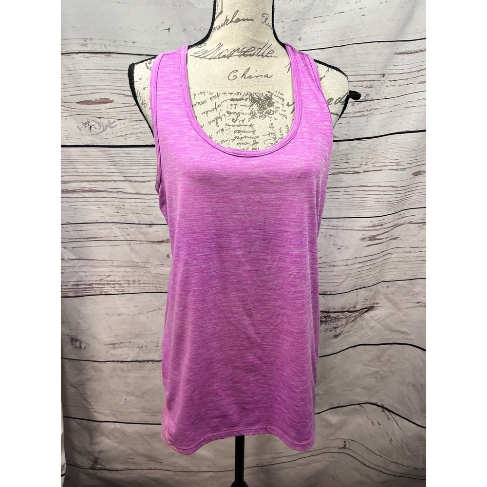 RBX Womens Purple Heathered Racerback Tank Top Athletic Workout‎ Size L